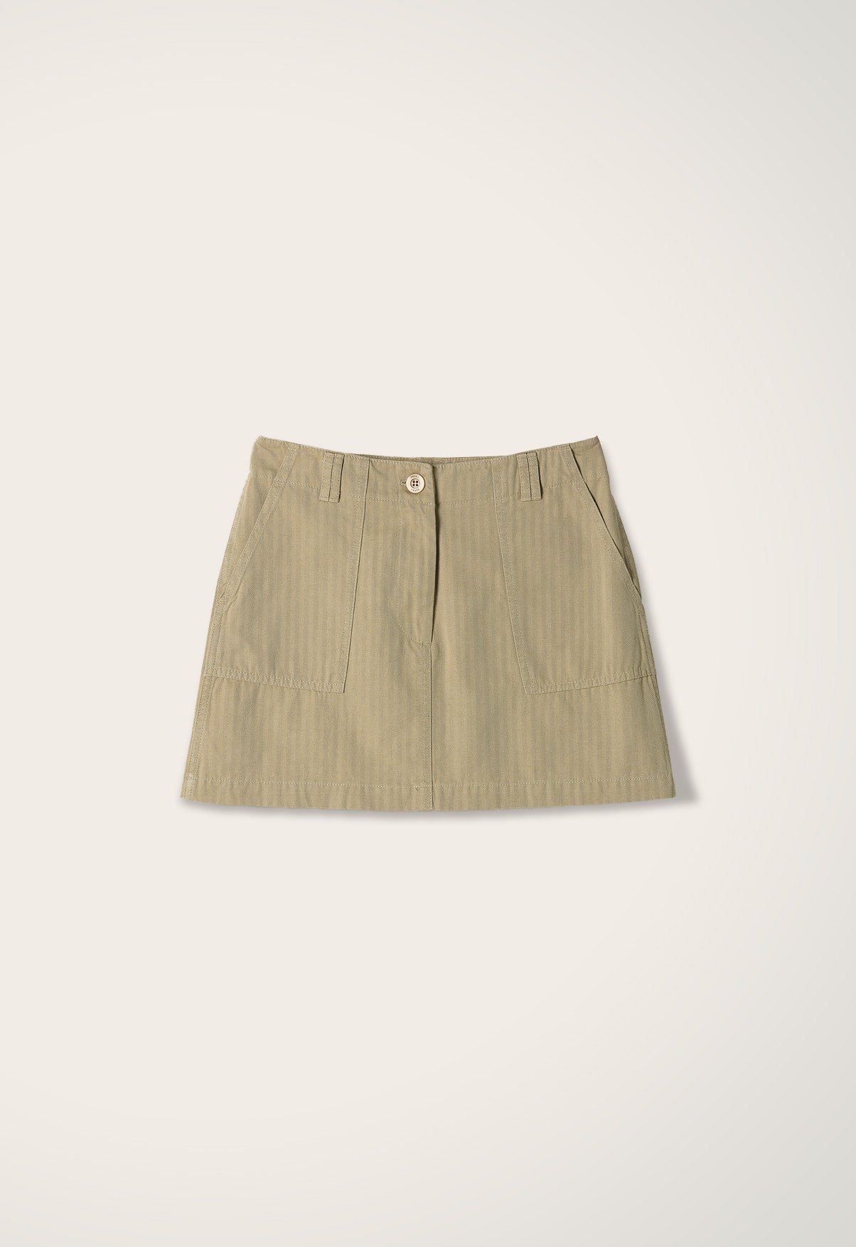 Buttoner Mini Skirt BEIGE