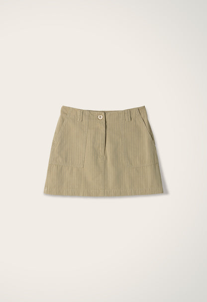 Buttoner Mini Skirt BEIGE