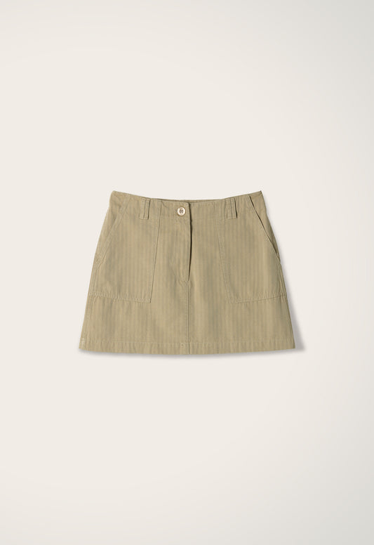 Buttoner Mini Skirt BEIGE