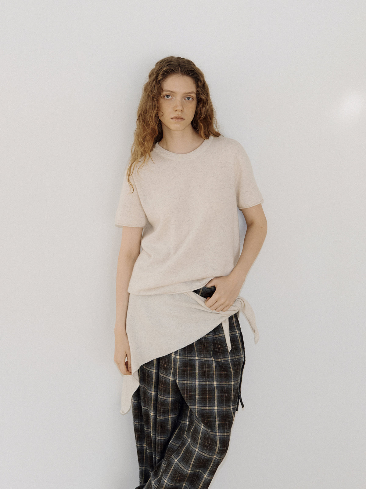 Cutoff Short Sleeve Pullover - Oatmeal 3
