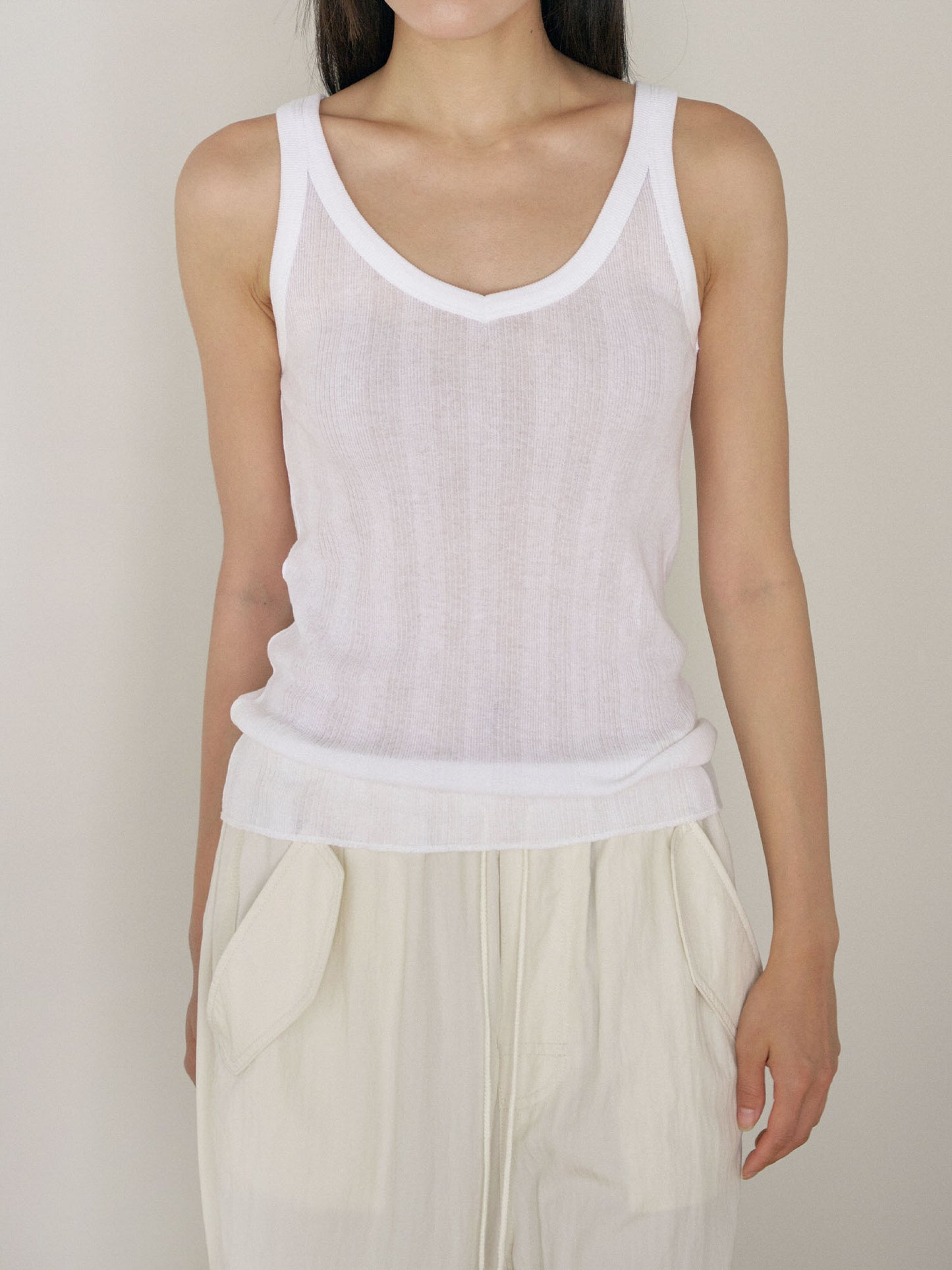 Summer V-neck Sleeveless - Ivory