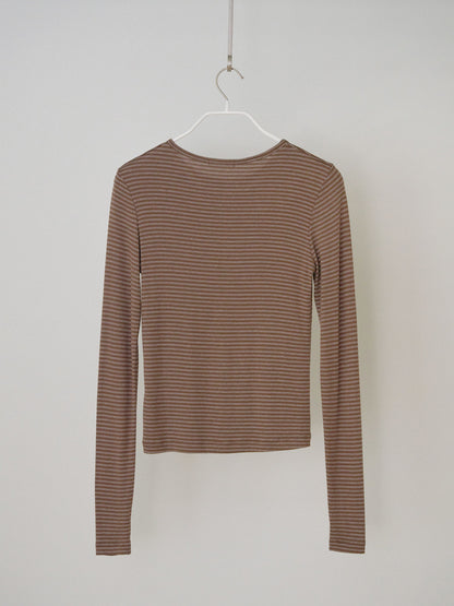 MARAN Rib Stripe Long Sleeve - Brown 商品画像21/21