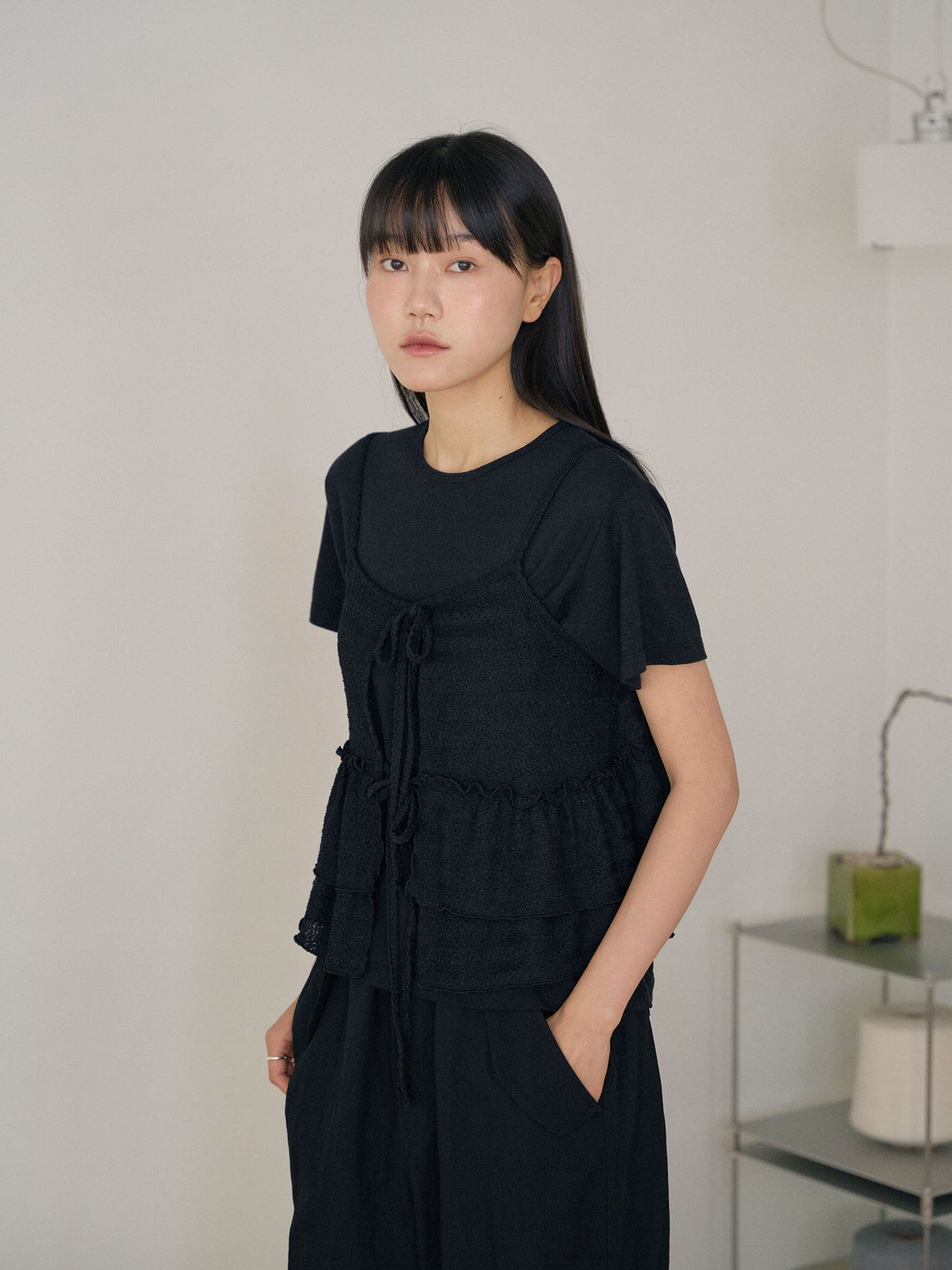Linen Basic Short Sleeve - Black
