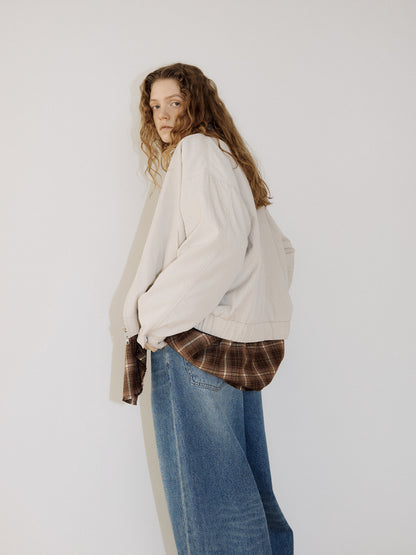 Washed Gabardine Blouson - Beige 2