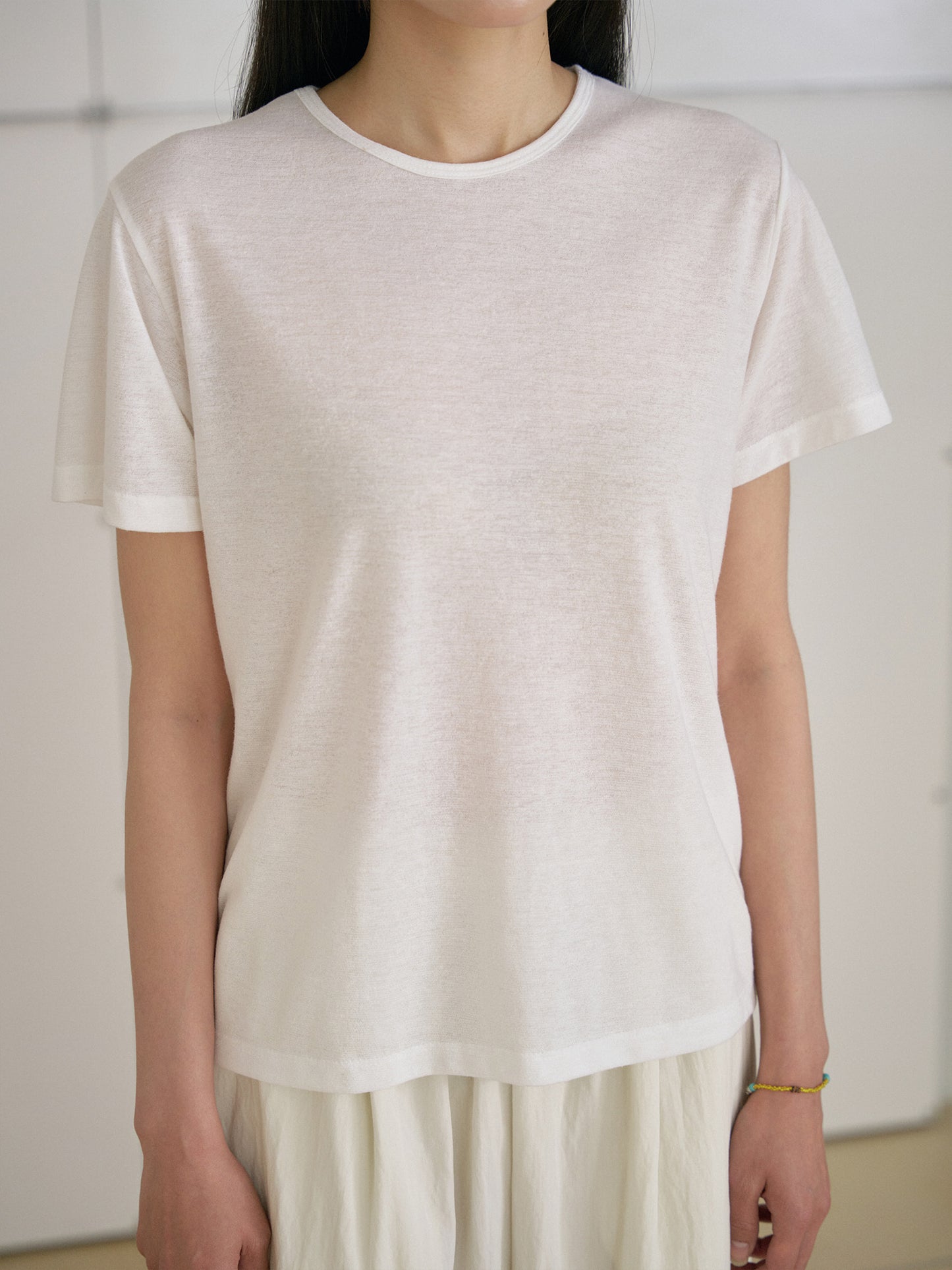 Linen Basic Short Sleeve - Ivory