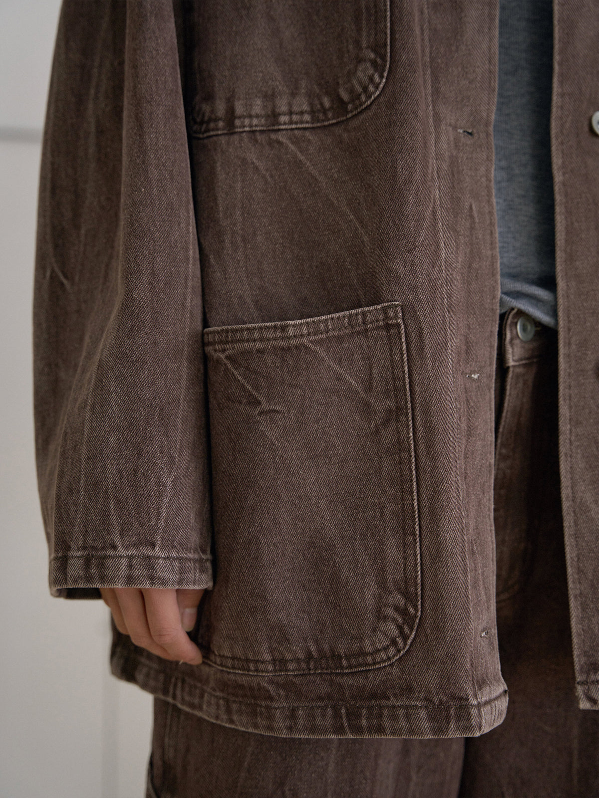 Brown Crack Coverall Jacket - Brown 11