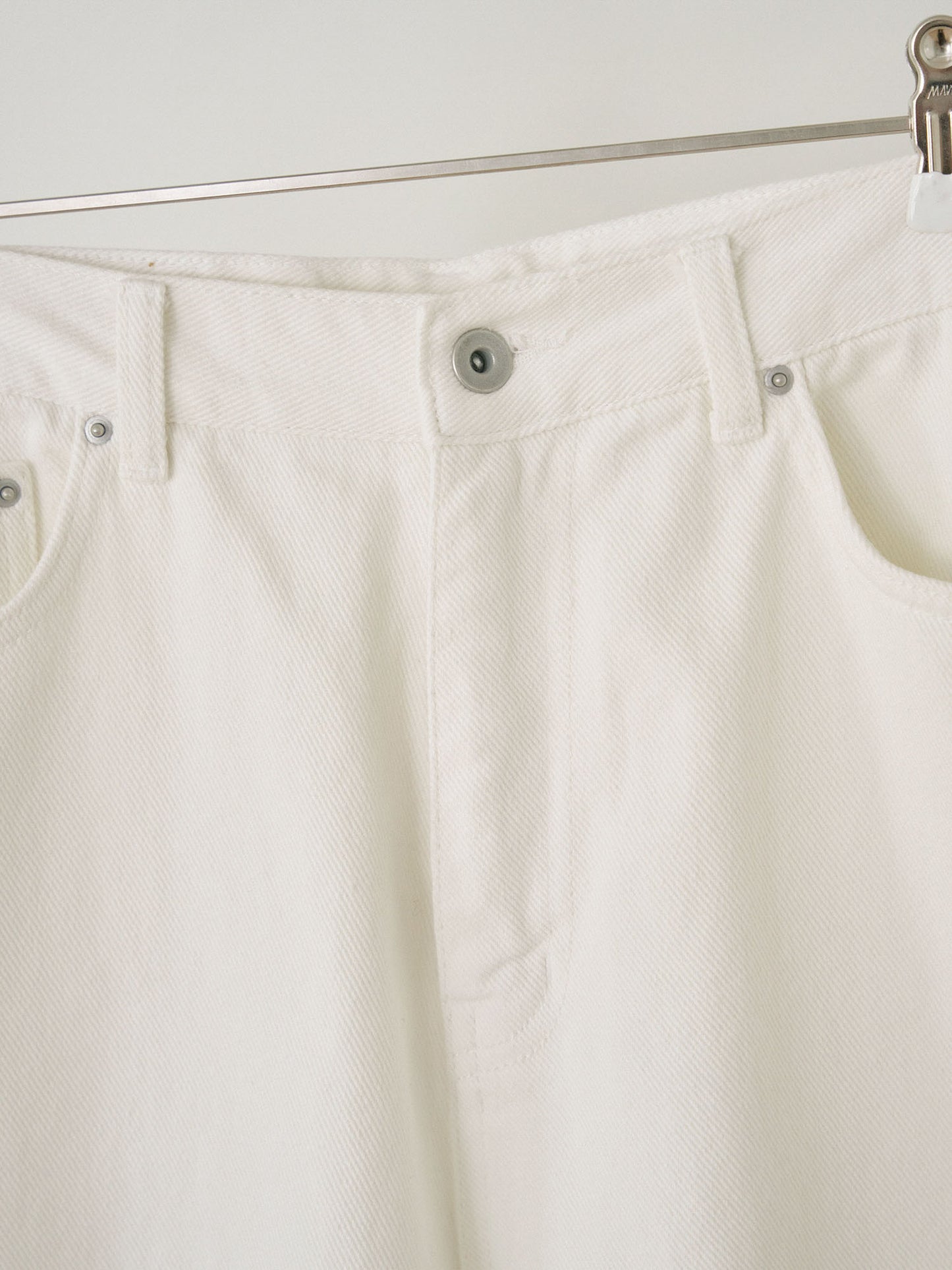 Cutoff Denim Shorts - Ivory