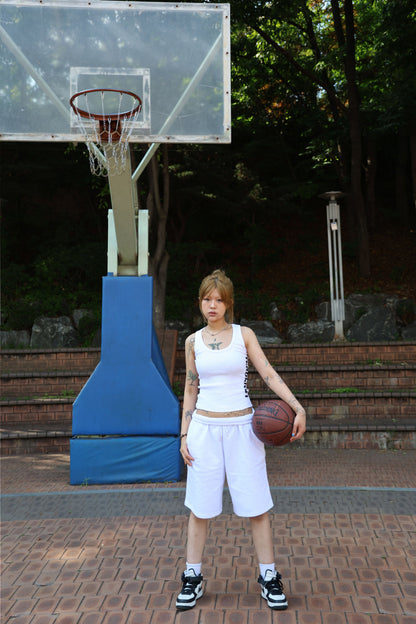C - LOGO BERMUDA PANTS IN -WHITE