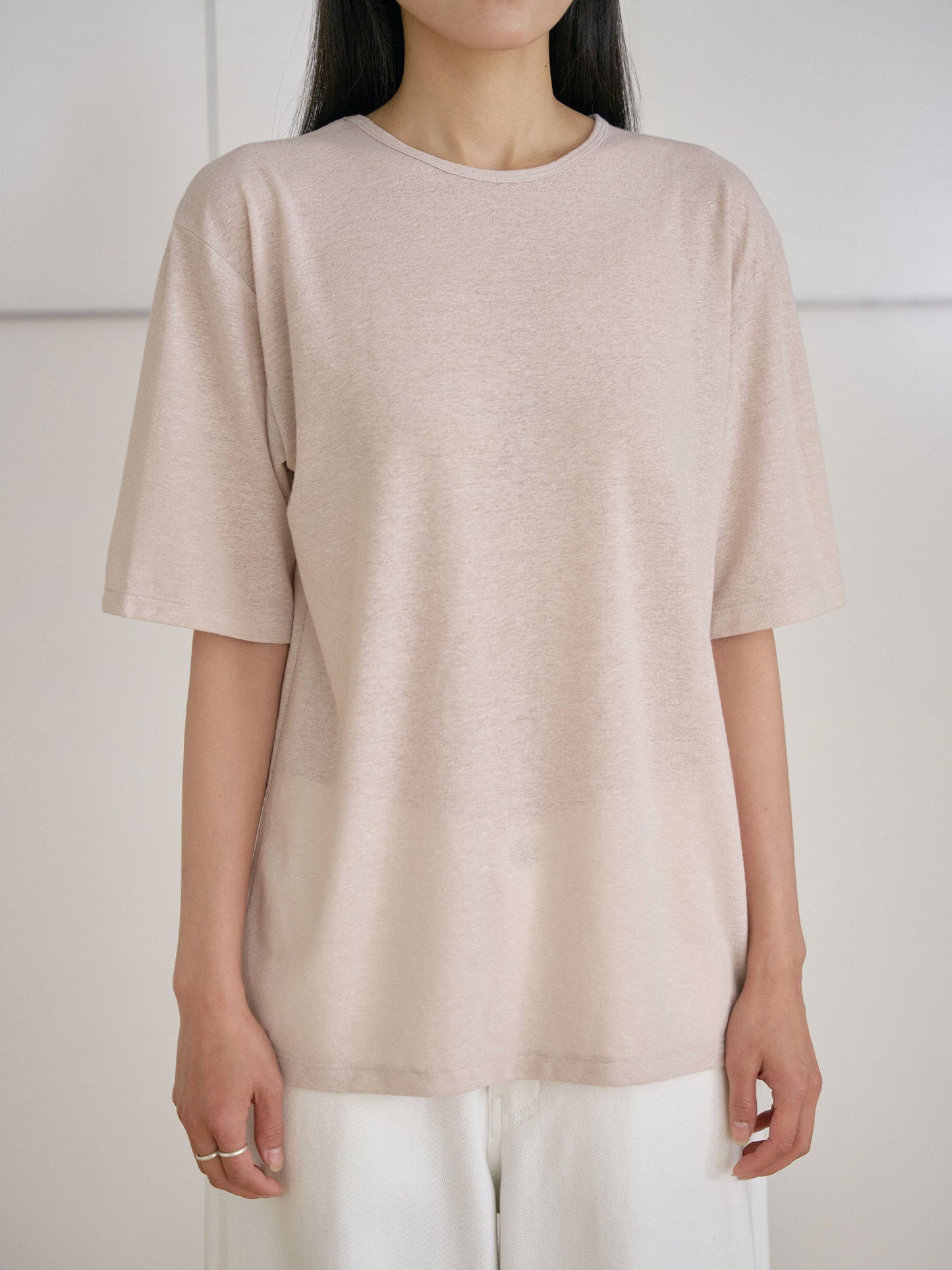 Linen Loose Short Sleeve - Beige