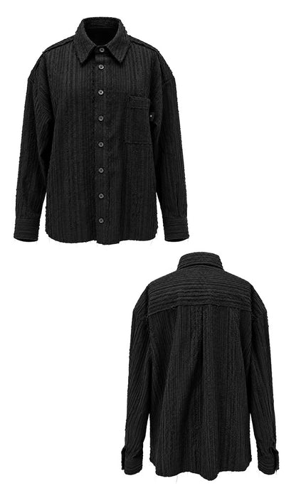 Reculer Cut-off cotton linen shirt(ブラック) 商品画像5/6