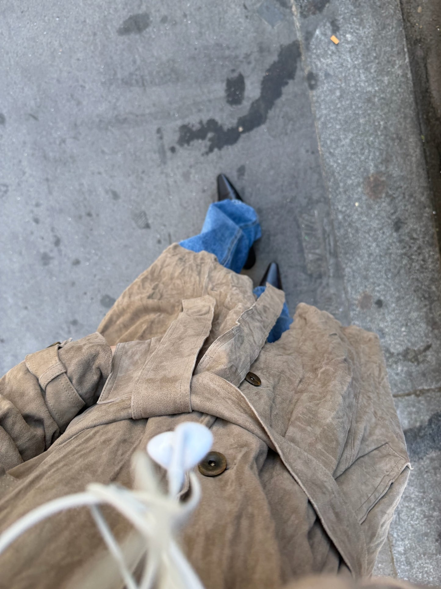 Suede Inkle Trench Coat