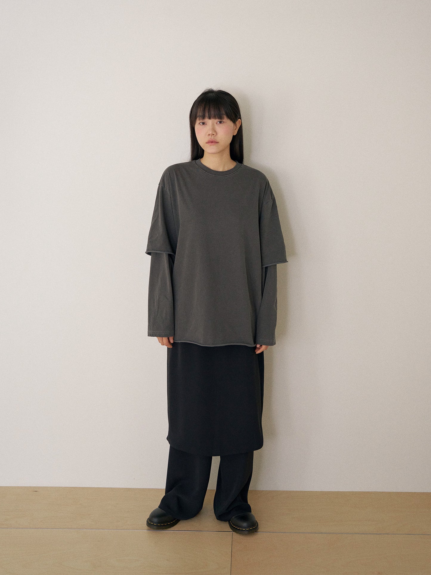 Pigment Layered Long Sleeve - Charcoal
