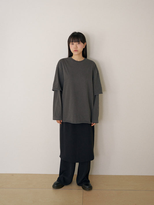 Pigment Layered Long Sleeve - Charcoal