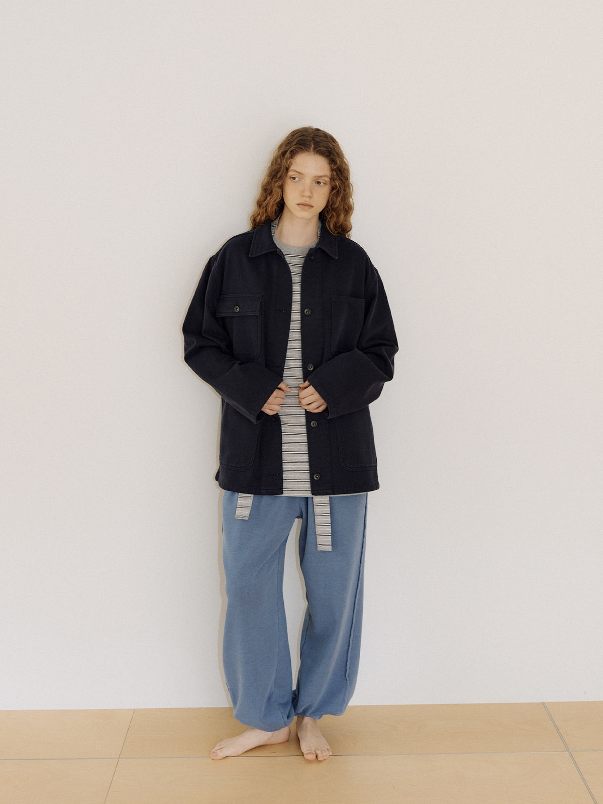 Cotton Twill Coverall Jacket - Navy 3