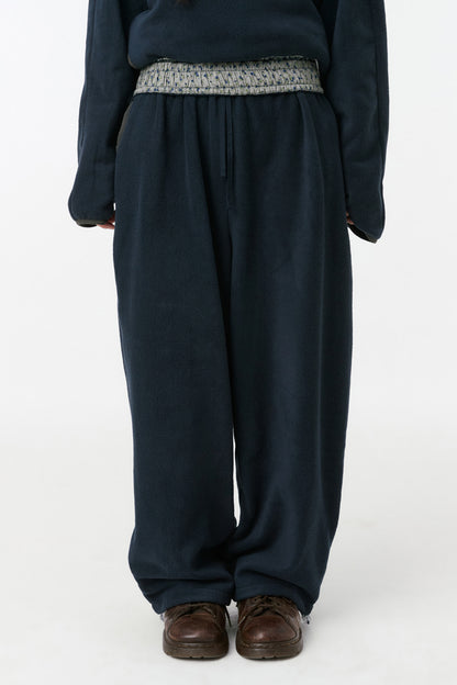 SIGNATURE EMBROIDERY FLEECE PANTS, NAVY