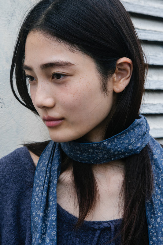 SOFT ALPACA LAYERED U-NECK KNIT, PURPLE
