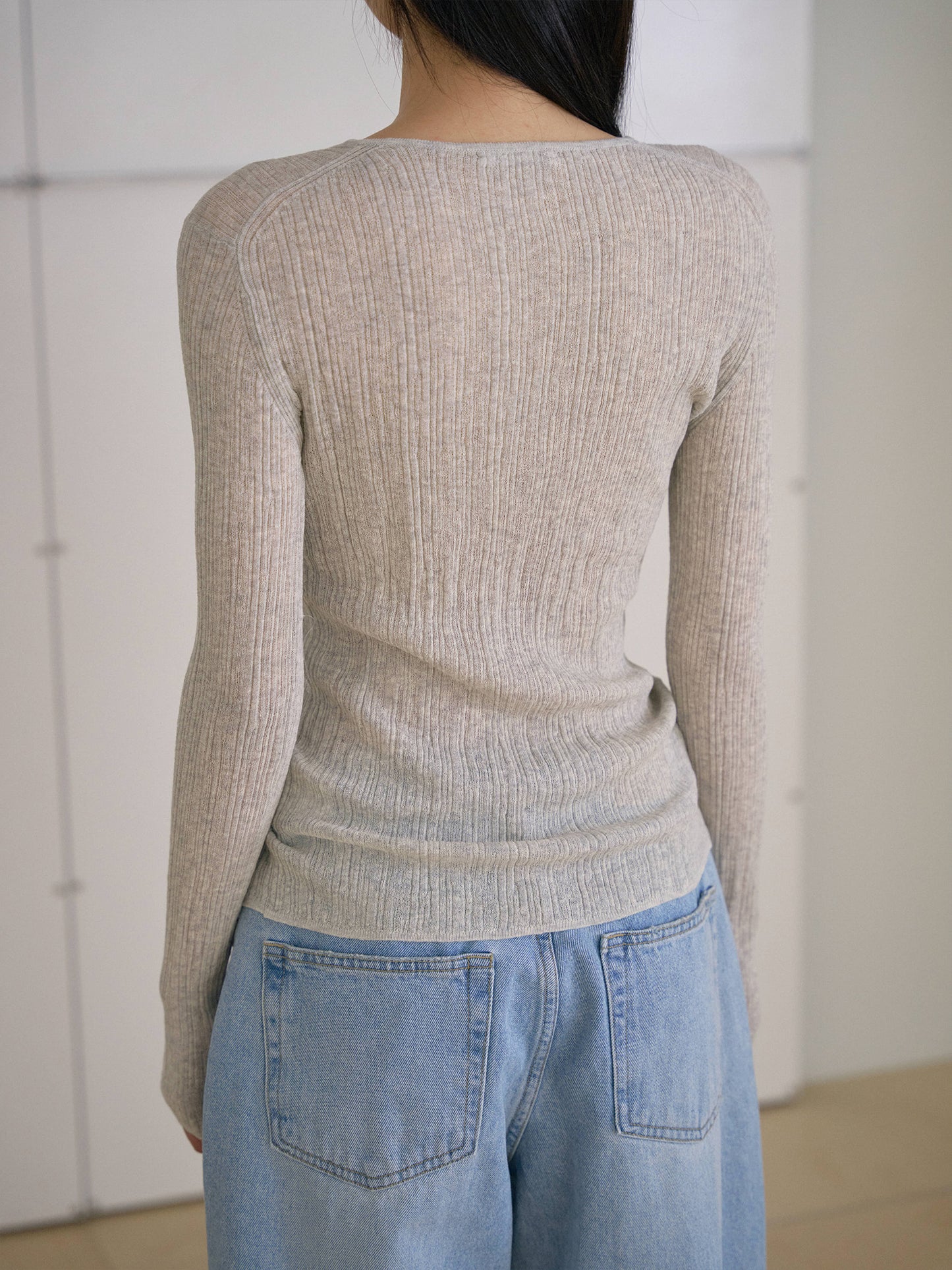 Multi Rib Cardigan - Gray