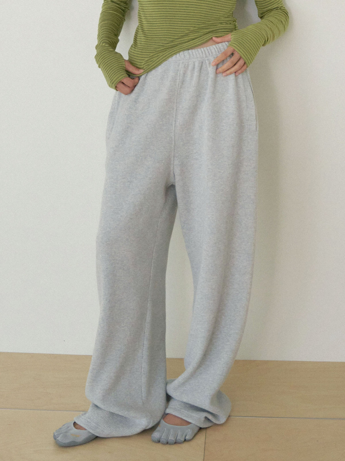 Current Waffle Sweatpants - Light Gray 1