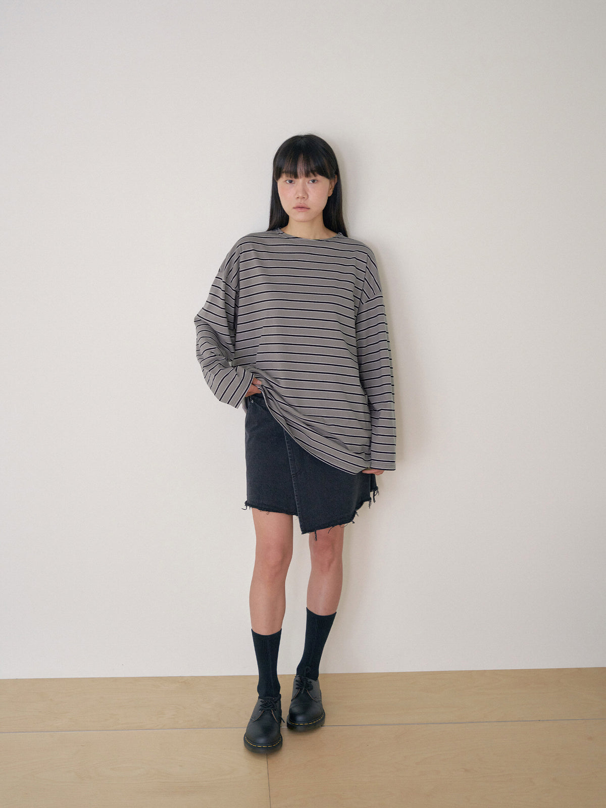 Bridge Boat Neck Long Sleeve - Charcoal 4