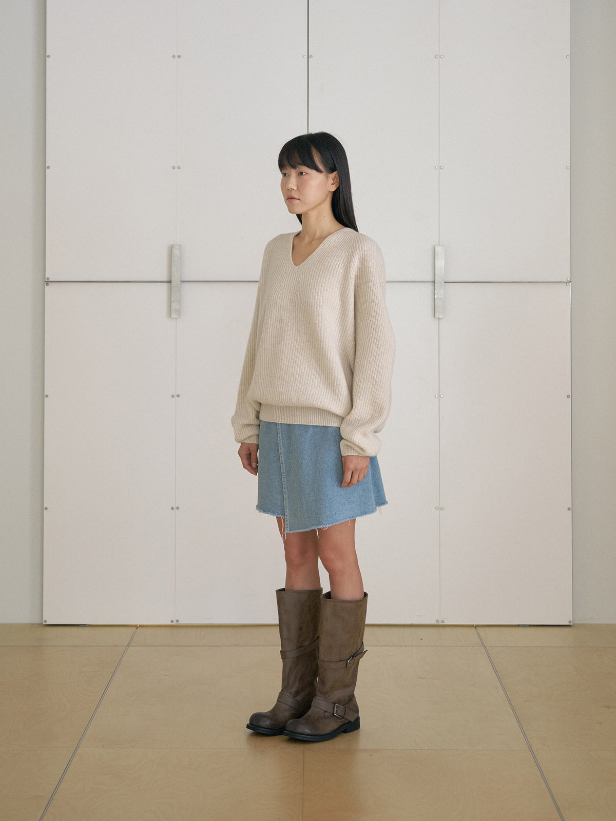 MARAN Indigo Denim Wrap Skirt - Indigo 商品画像15/21