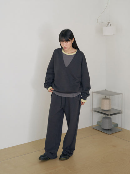 Raw Edge Sweatshirt - Charcoal 6
