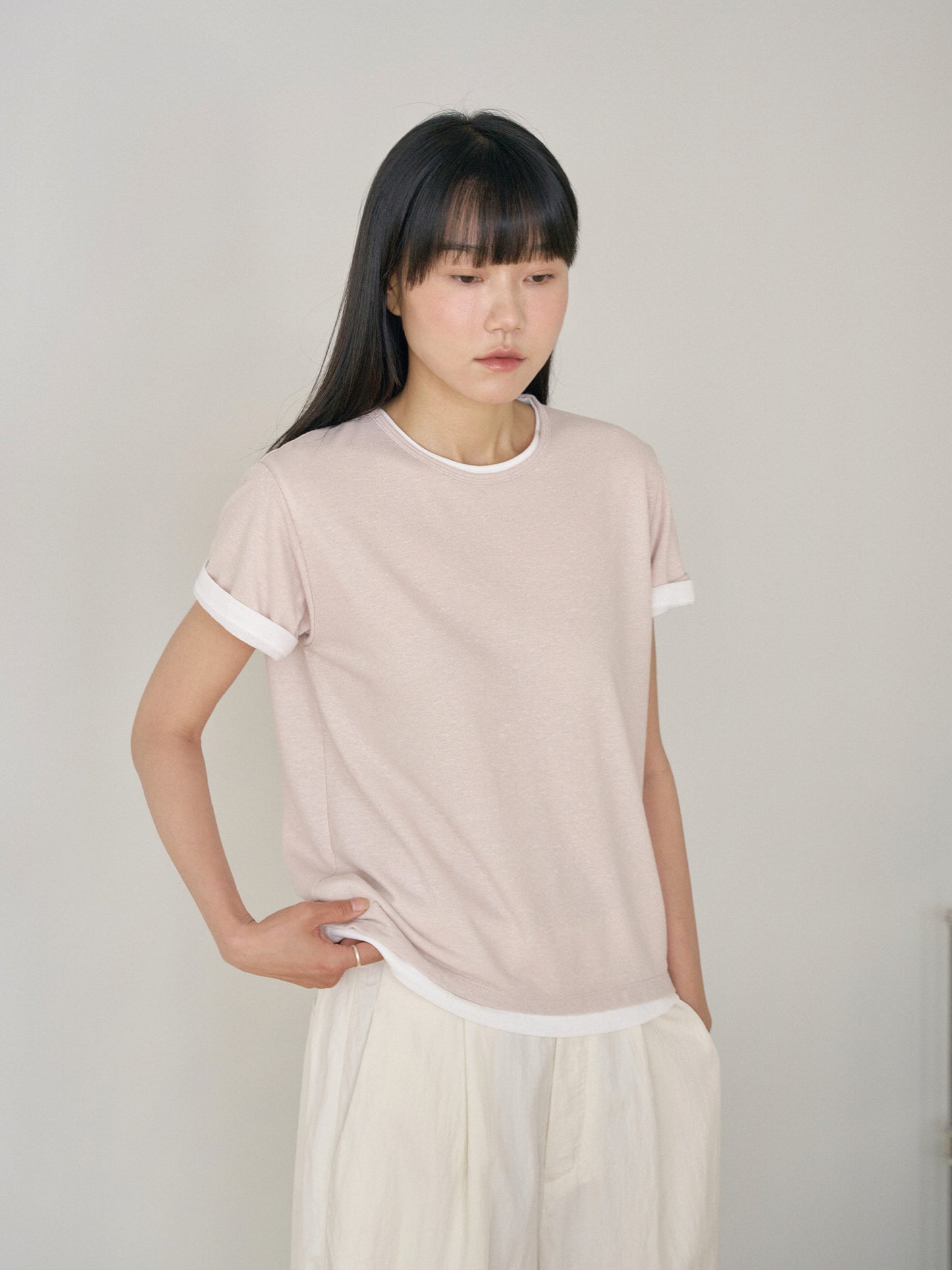 Linen Basic Short Sleeve - Beige