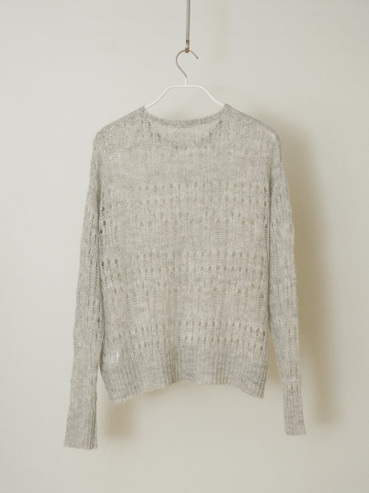 Mohair Punching Pullover - Gray