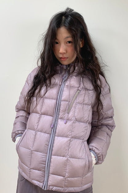 [9/28予約配送] REVERSIBLE FLORAL GRAPHIC DUCK DOWN, LIGHT PURPLE