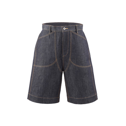 LOT.06 DOUBLE KNEE DENIM SHORTS -INDIGO
