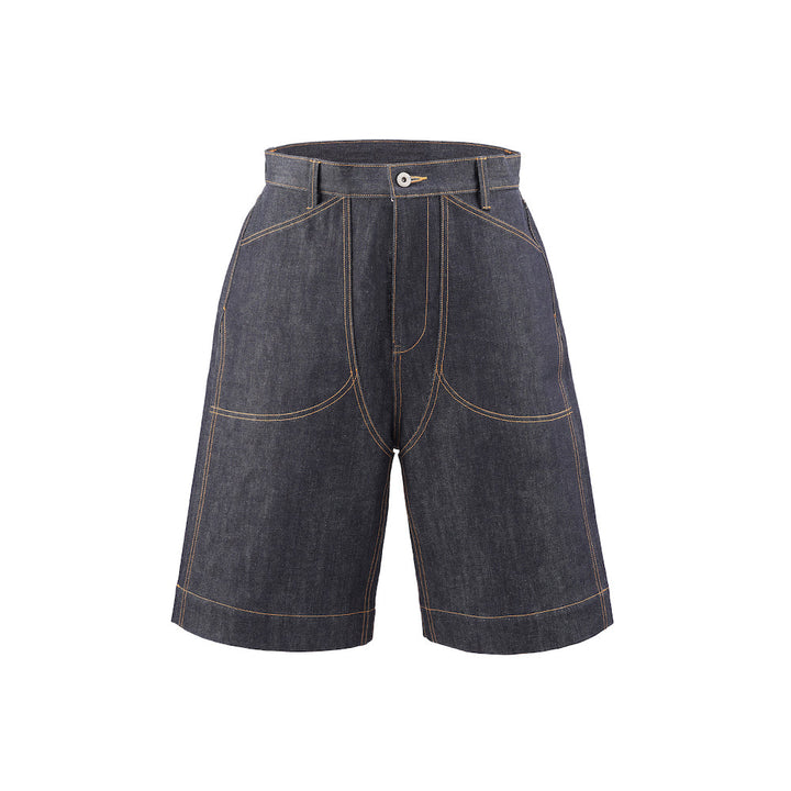 LOT.06 DOUBLE KNEE DENIM SHORTS -INDIGO