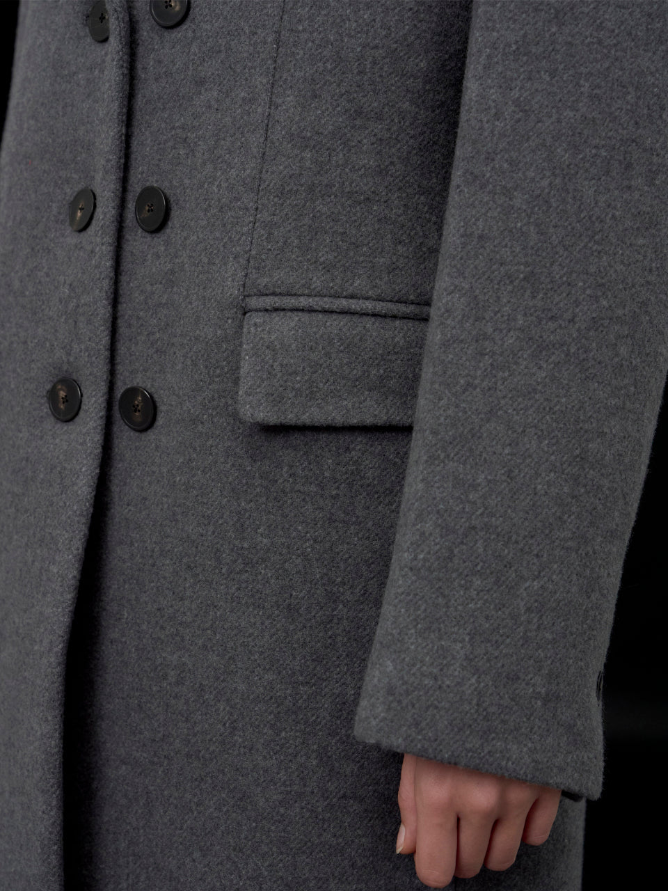 【ARIK. アリク AW】Libra tailored single breasted wool coat Melange Grey