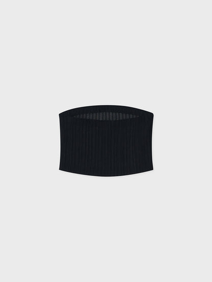 [ARIK.] [24SS] MATAR pleats tube top Black