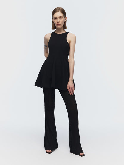 [ARIK.] [24SS] MIRA panel flare sleeveless top Black