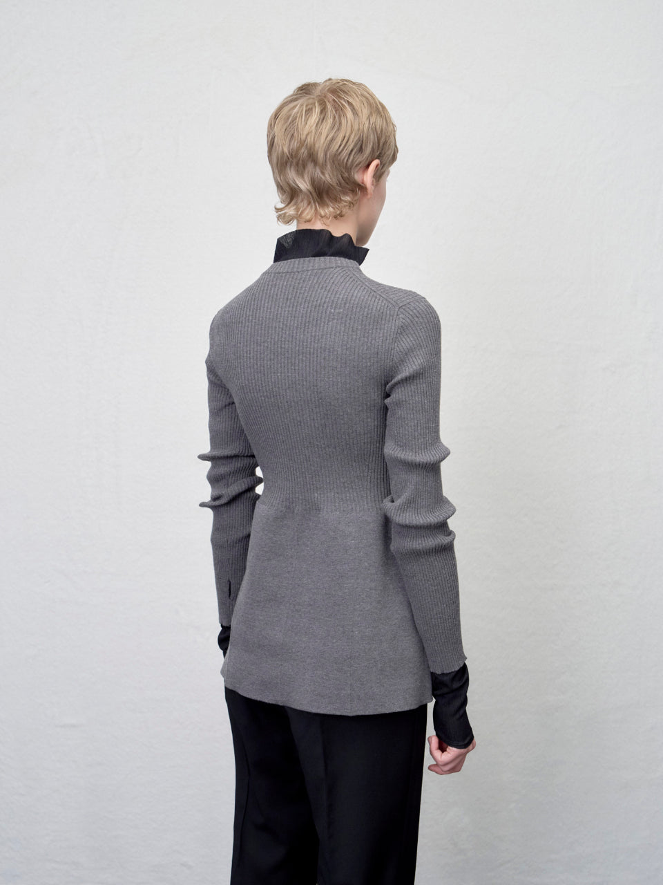 [ARIK. AW] Ara panel flare knit top Cream**Check color