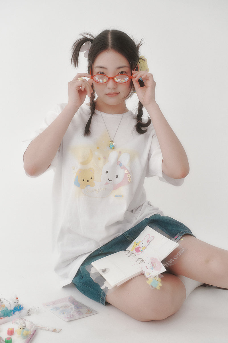 [X YOUNGART] Star KIDDY&amp;JINI Beaded T-Shirt