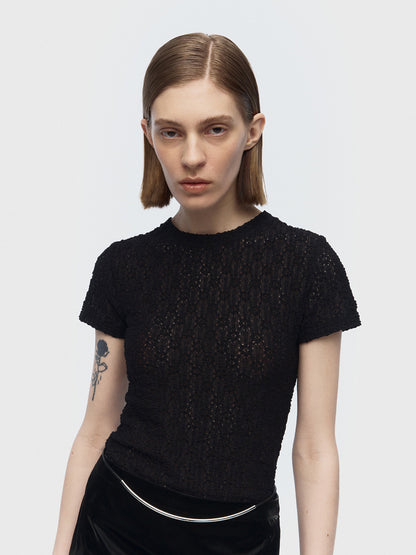 [ARIK. Arik] [24SS] ALRESCHA floral top Black