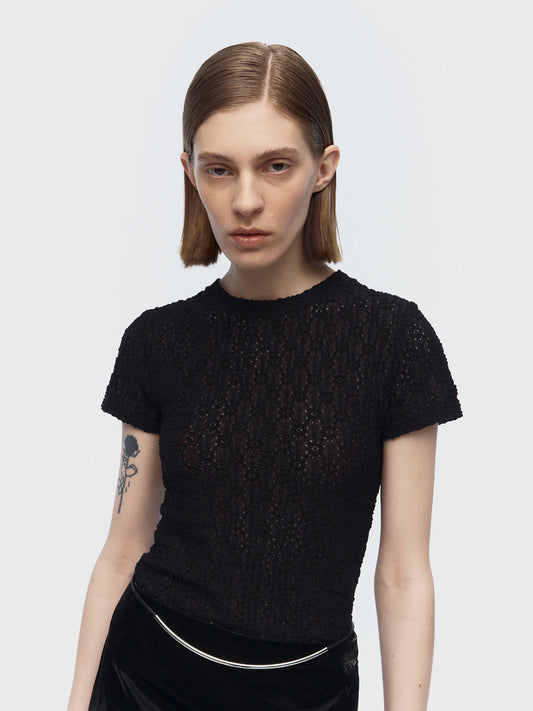 【ARIK. アリク】[24SS] ALRESCHA floral top Black