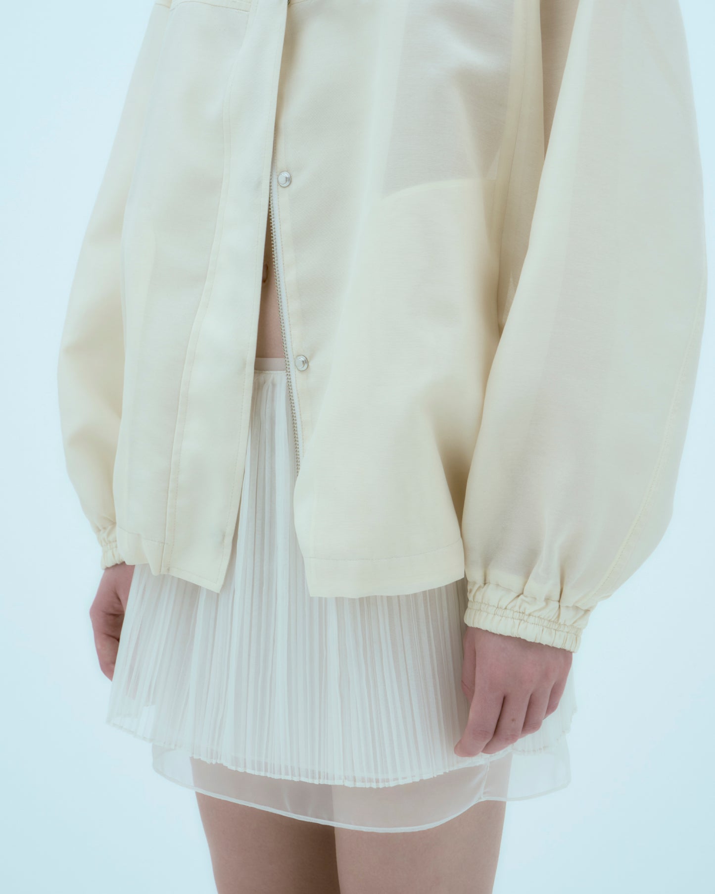 [ARIK.] [25SS] ELBA oversized sheer bomber jacket Butter Cream