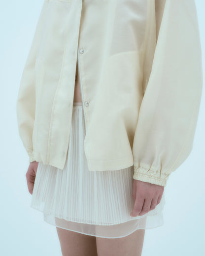 [ARIK.] [25SS] ELBA oversized sheer bomber jacket Butter Cream