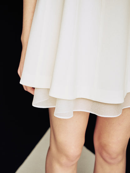 [ARIK.] [24SS] PISCES Layered panel sleeveless dress top Ivory