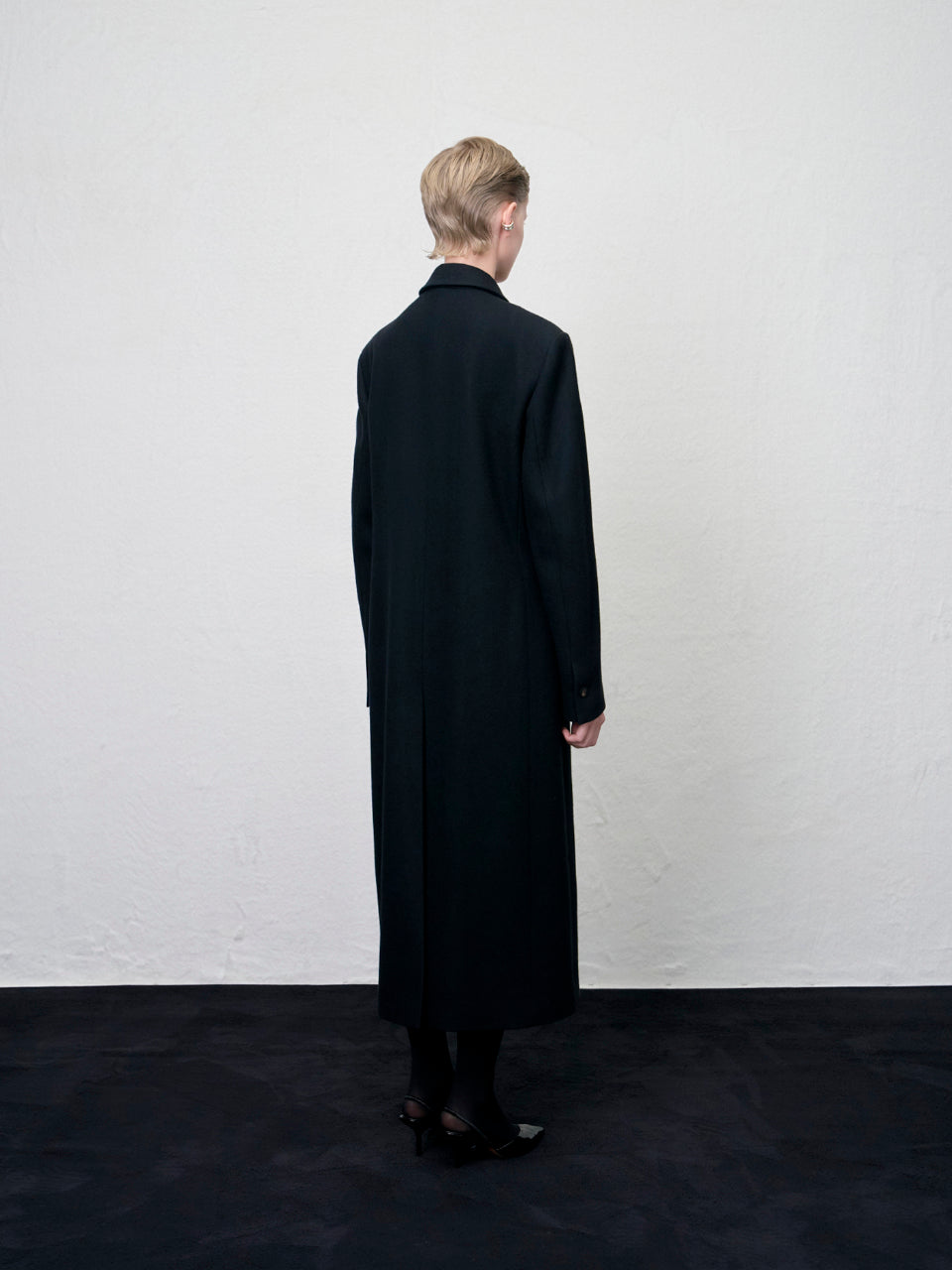 【ARIK. アリク AW】[REORDER] Libra tailored single breasted wool coat Black