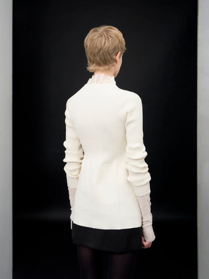 【ARIK. アリク AW】Ara panel flare knit top Cream