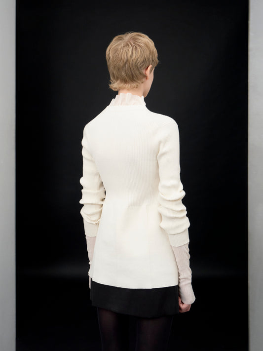 【ARIK. アリク AW】Ara panel flare knit top Cream