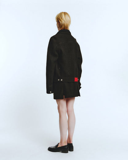 ROUNDED TRUCKER JACKET Black