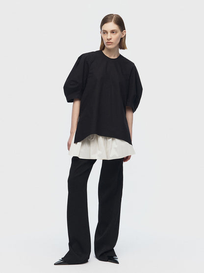 ARIK. [24SS] MIRACH layered straight pants Black