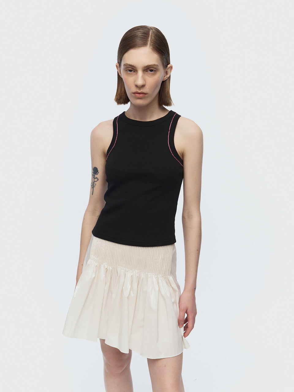 [ARIK. Arik] [24SS] DIPHDA pin tuck skirt Ivory