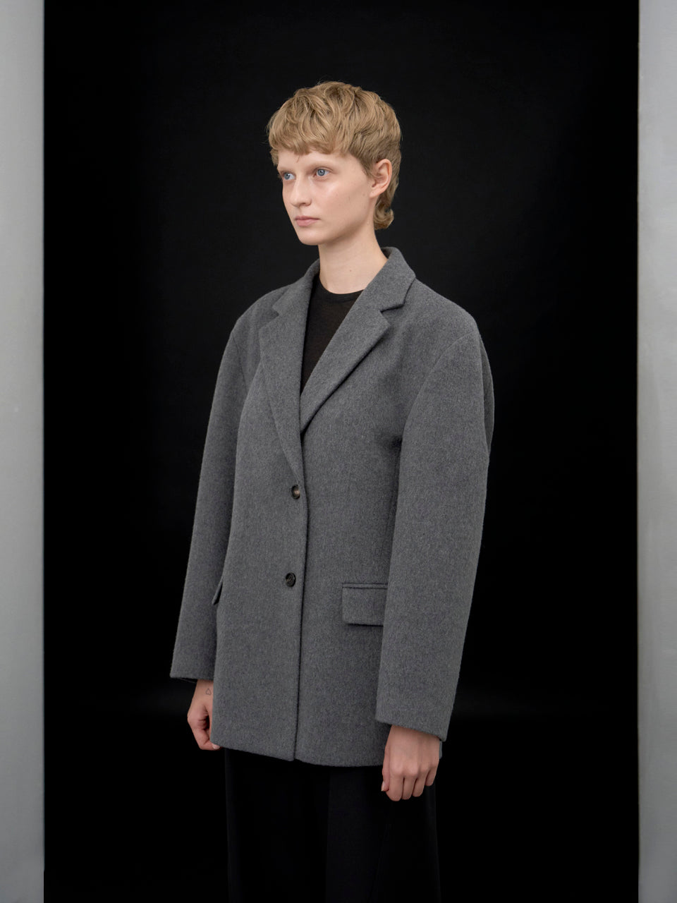 【ARIK. アリク AW】Sagit wool volume jacket Melange grey