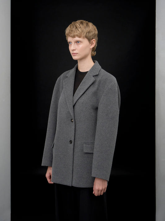 【ARIK. アリク AW】Sagit wool volume jacket Melange grey