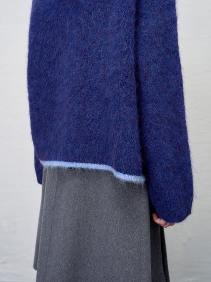 [ARIK. Arik AW] Shaula boxy alpaca knit jumper Violet Blue