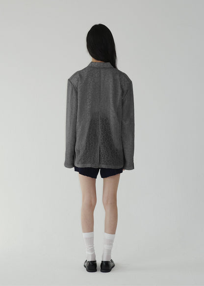 BABY FLOWER JACKET -CHARCOAL